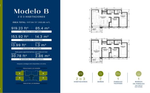 Viva en las alturas de Jacó: Moderno apartamento en el piso 19 con vista espectacular. Código 129521